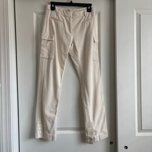 Bec + Bridge Leah Pant Cargo Straight Leg Sz 4 90s White Mid Rise Y2K
